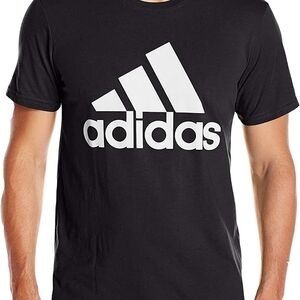 adidas Black T-Shirt with White Logo Graphic